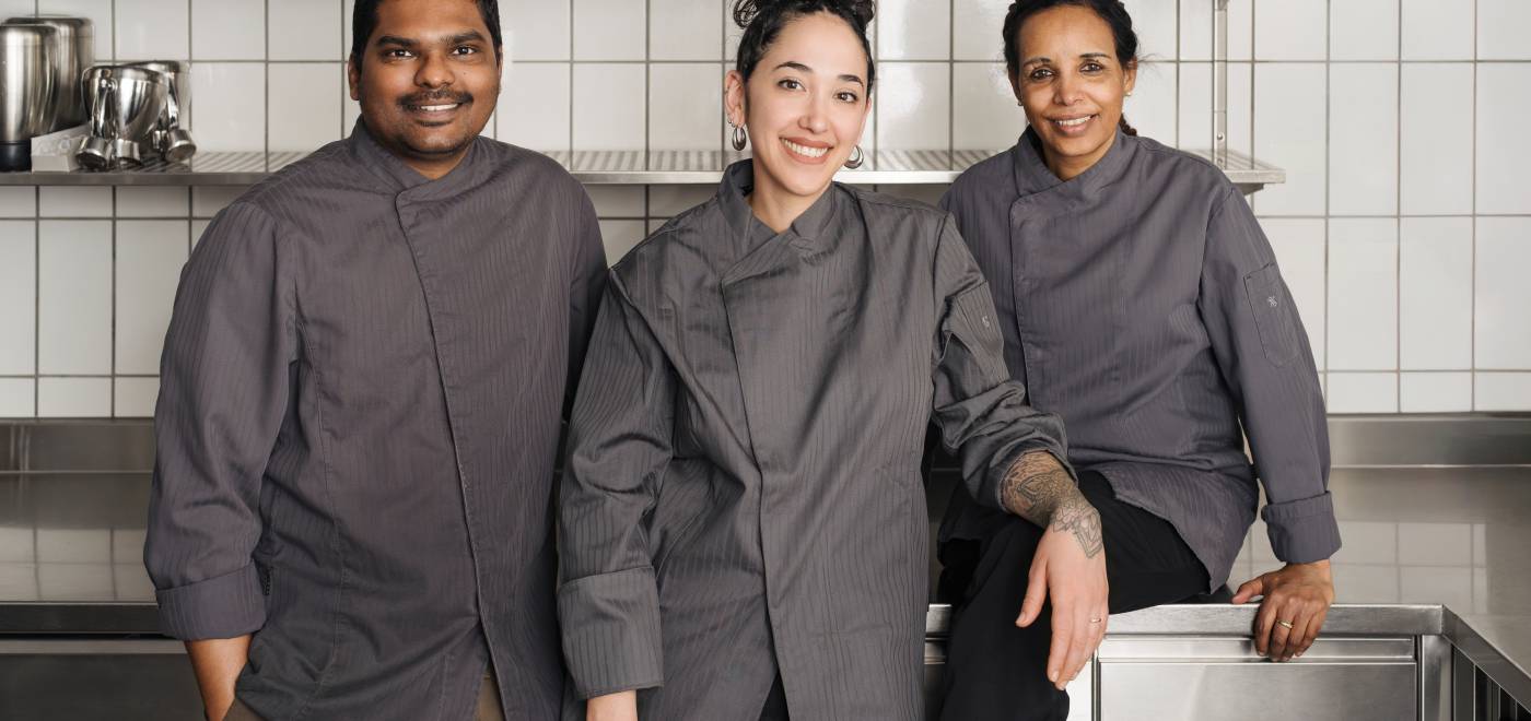 Kitchen team with Executive Chef Carolina Badano