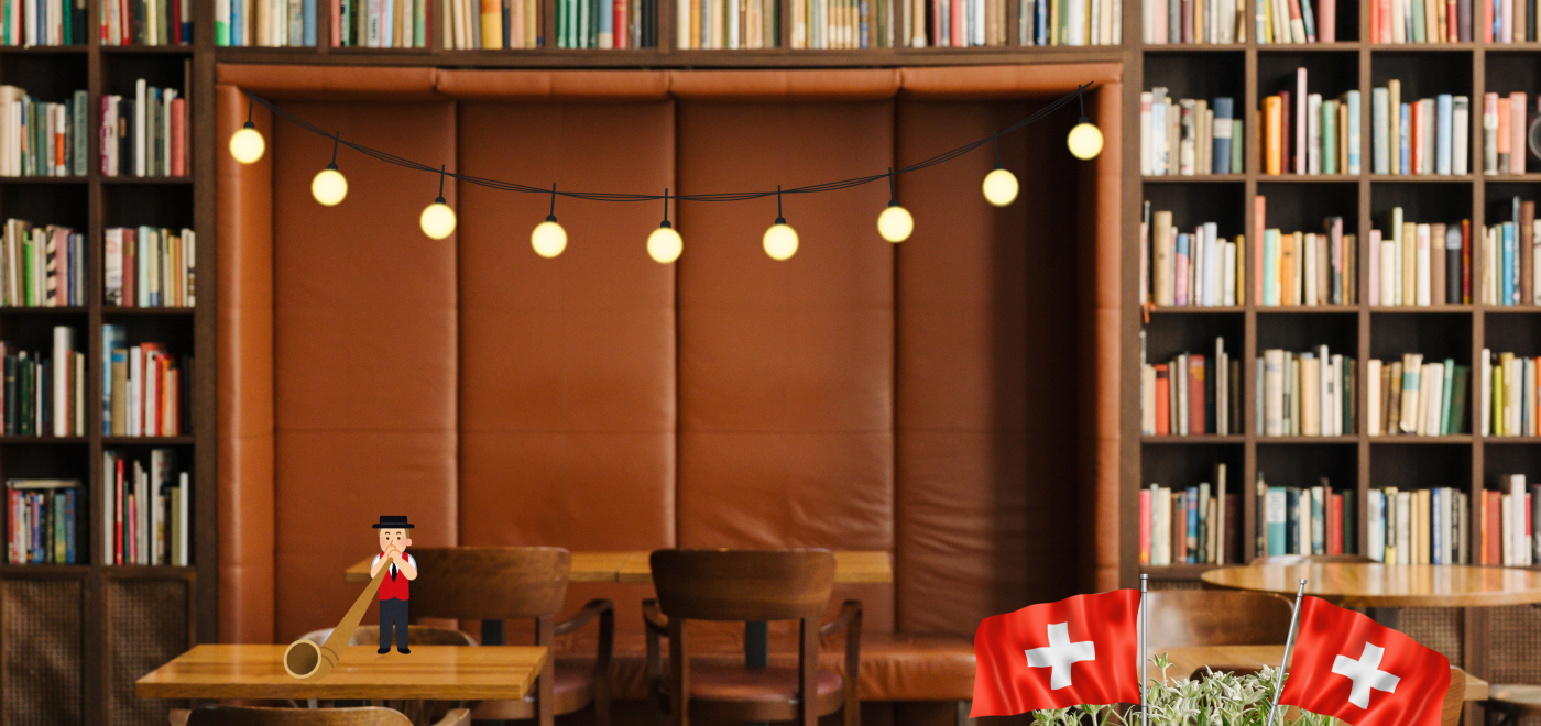 Library festlich geschmückt für den Nationalfeiertag