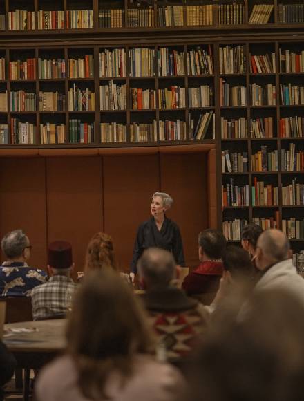 Storyteller Sibylle Baumann at the Library