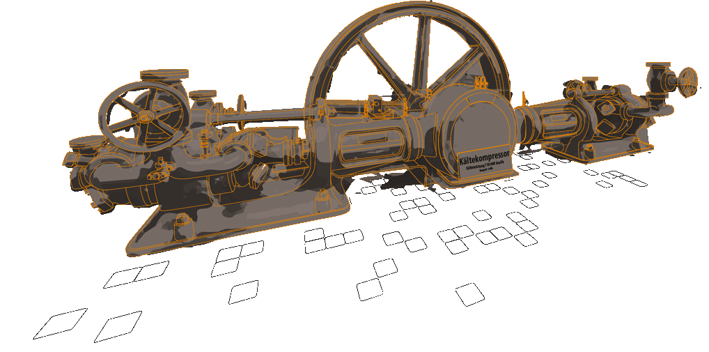 Illustration of a cooling compressor in the B2 Hotel Zurich