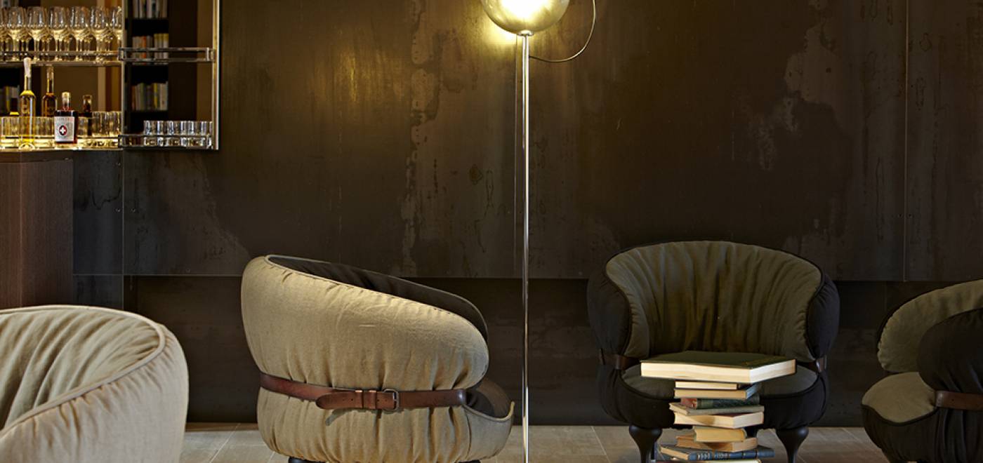 Lobby area with modern chairs in the hotel in zurich