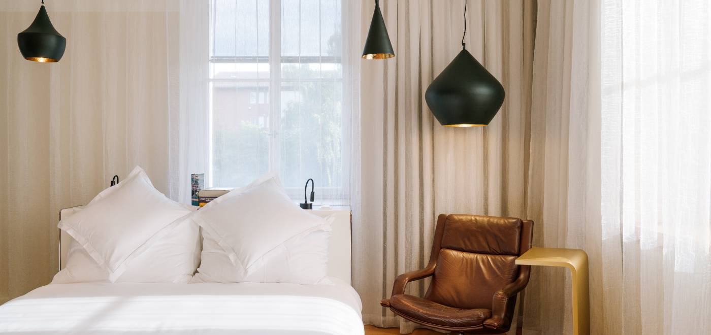 Sunny double room at the B2 Hotel in Zurich