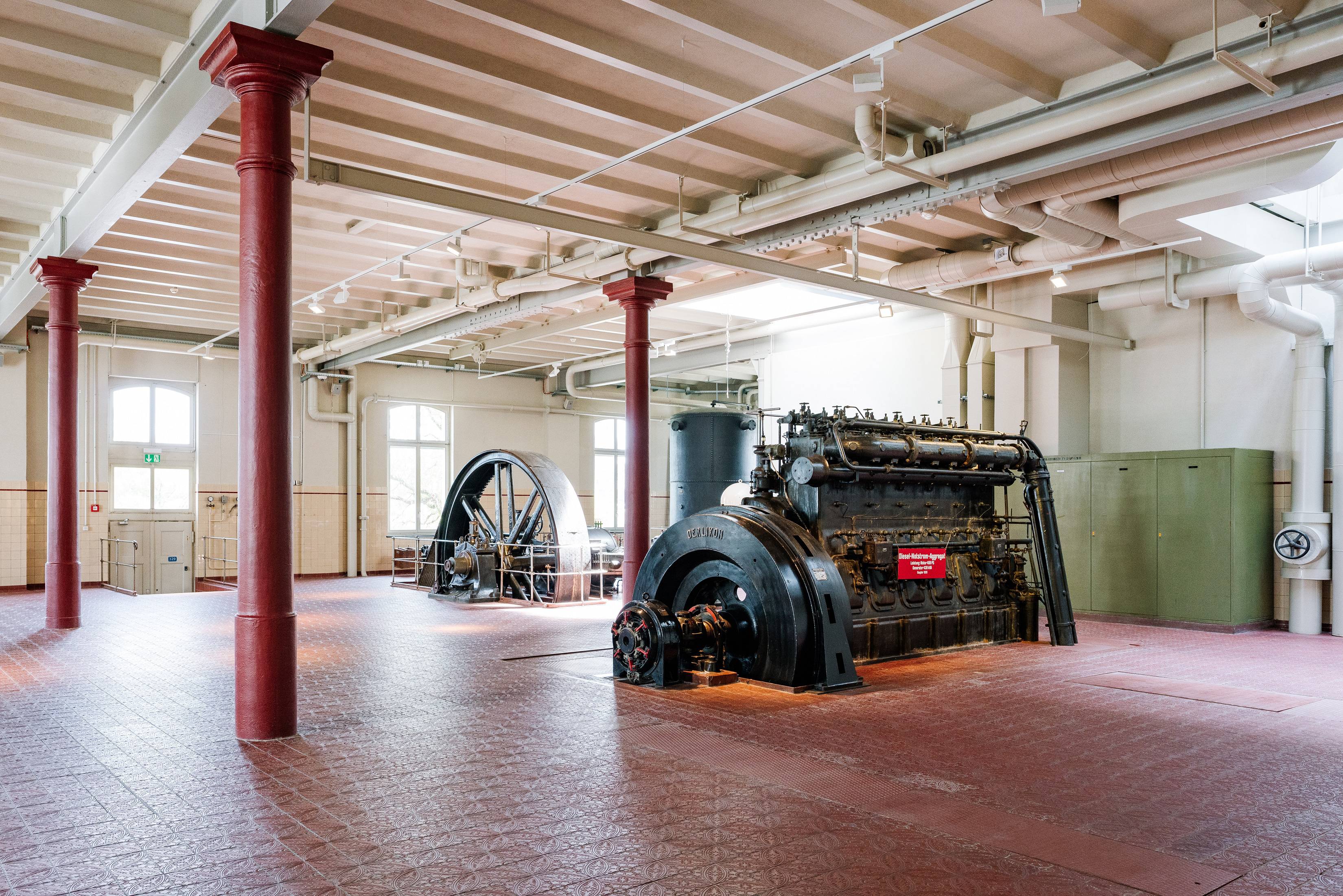 Machines in the historic machine room at the B2 Hotel in Zurich