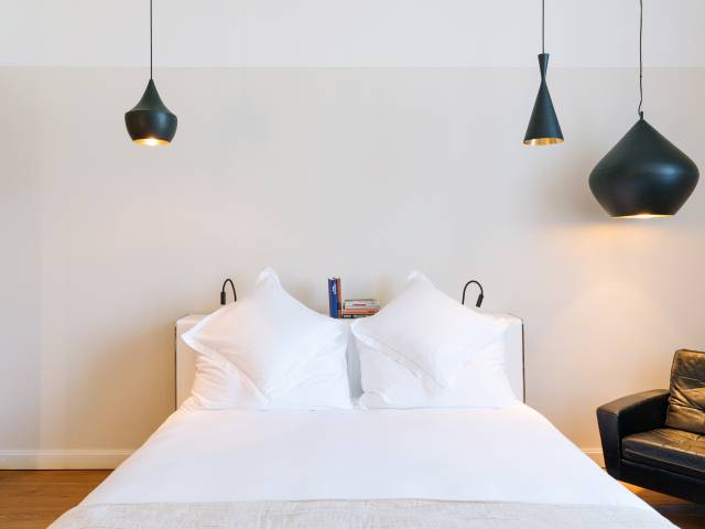Chambre du B2 HĂ´tel Ă Zurich avec lit double