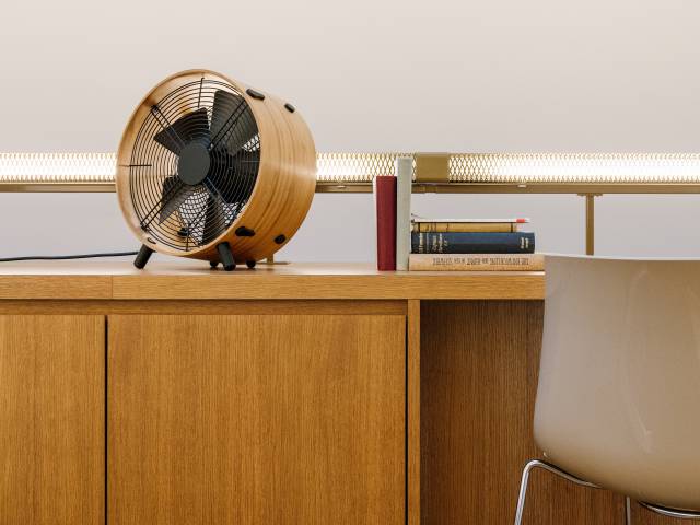 Designer Fan on a sideboard at the B2 Hotel Zurich